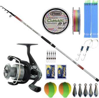 YekOutdoor Full Takım Olta Seti Kendo Atlantic Surf 4.20m 100-250gr Olta Kamışı&Okuma Revenger RV-55 FD Olta Makinesi