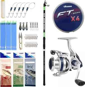 YekOutdoor Hazır Olta Seti Kendo Suro Surf 420cm 100-200gr Olta Kamışı&Okuma ARIA-6000a 1BB Olta Makinesi