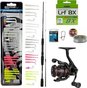YekOutdoor Silikonlu LRF Olta Seti Okuma Wave Power 213 cm 0-8 gr Lrf Kamışı&Okuma Ceymar HD CHD-1000A 7+1BB Olta Makine