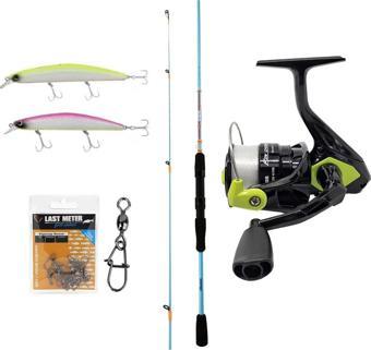 YekOutdoor Okuma Spin Olta Seti Okuma Fuel Spin 2,44 cm 15-40 gr 2 Parça Spin Kamışı&Okuma Fin Chaser X FNX-40NG Blue 1B