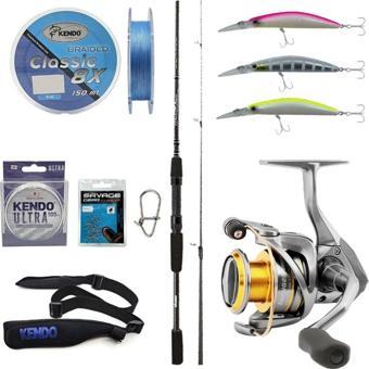 YekOutdoor Okuma Spin Olta Seti Okuma Wave Power 8'0 2.44 cm 15-40 gr 2 Parça Spin Kamışı&Okuma Avenger AV-3000 (5,0,1) 