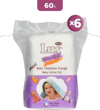 Lux Kare Bebe Temizleme Pamuğu 60' lı x 6