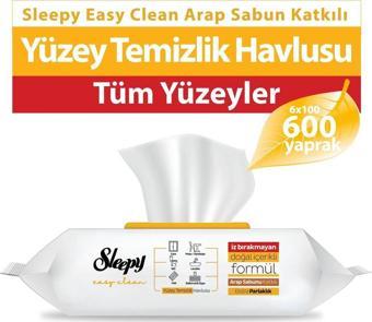 Sleepy Easy Clean Arap Sabunu Katkılı Yüzey Temizlik Havlusu 6x100 (600 YAPRAK