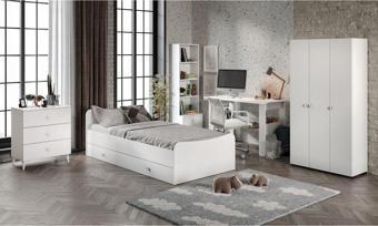 Kznmob Home Selen Çocuk Odası Takımı Beyaz - 5 Parçalı Tamamı 1. Kalite Mdf