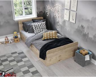 Kznmob Home Tek Kişilik Modern Meşe Mdf Karyola - 100Cm X 200Cm Ölçülerinde