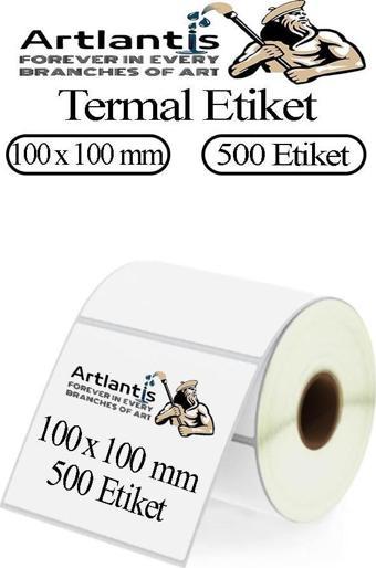 100x100 mm Barkod Etiketi Yapışkanlı 1 Adet Rulo Etiket Termal Barkot Terazi Etiketi 500 lü Barkod Yazıcılara 10x10cm