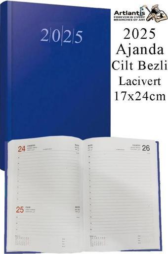 2025 Ajanda 17x24 cm Çizgili Cilt Bezli Dikişli 1 Adet Günlük Planlayıcı Cilt Bezi Ciltli Ajanda 2025 Ofis Okul Büro