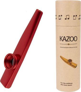 MK-01R Metal Kazoo Kutulu Alüminyum Alaşım Kırmızı