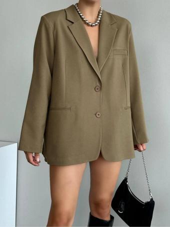 Laluvia Vizon Premium Dad Fit Blazer Ceket