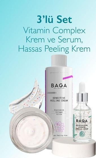 Vitamin Kompleks Krem & Vitamin Kompleks Serum & Hassas Peeling Krem 3'lü Set