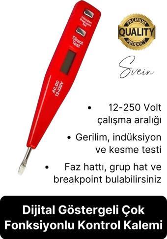 Premium Dijital Ekranlı Kontrol Kalemi Temaslı Temassız Voltaj Test Aleti Elektrik Akım Cihazı