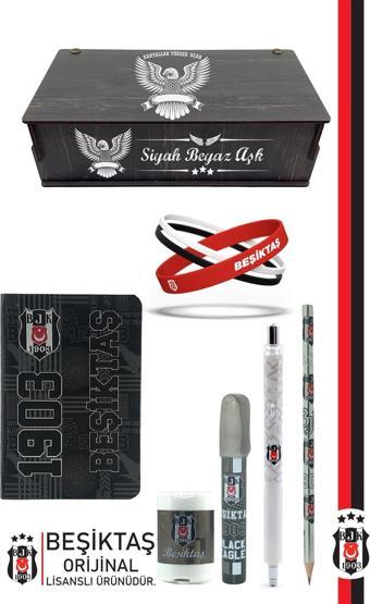 Beşiktaş Orijinal Lisanslı Kalem Bileklik Bloknot Kalemtıraş Silgi Hediyelik Set
