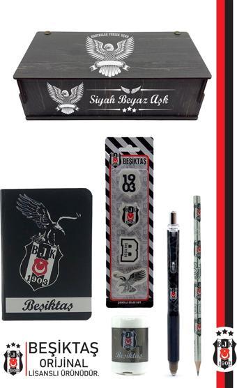 Beşiktaş Orijinal Lisanslı Kalem Bileklik Kalemtıraş Bloknot Silgi Hediyelik Set