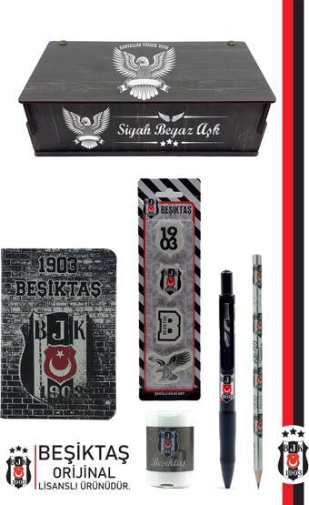 Beşiktaş Orijinal Lisanslı Kalem Bileklik Kalemtıraş Bloknot Silgi Hediyelik Set