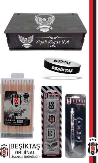 Beşiktaş Orijinal Lisanslı Kalem Bileklik Kuru Boya Silgi Hediyelik Set