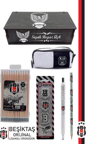 Beşiktaş Orijinal Lisanslı Kalem Kalemtıraş Bloknot Silgi Hediyelik Set