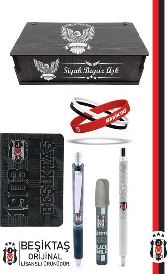 Beşiktaş Orijinal Lisanslı Premium Kalem Bileklik Bloknot Silgi Hediyelik Set