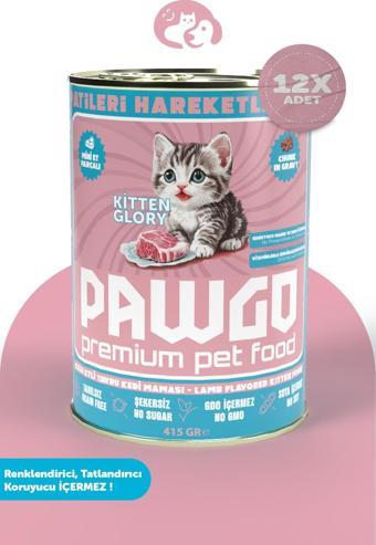 Pawgo Kitten Glory | Kuzu Etli | Premium | Yavru | Mini Parça Etli | Yavru Kedi Yaş Mama | 415Gx 12