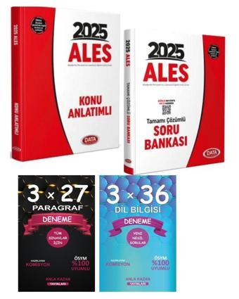 Data 2025 ALES Konu ve Soru ile Anla Kazan Paragraf Dil Bilgisi Deneme 4lü Set - Data Yayınları
