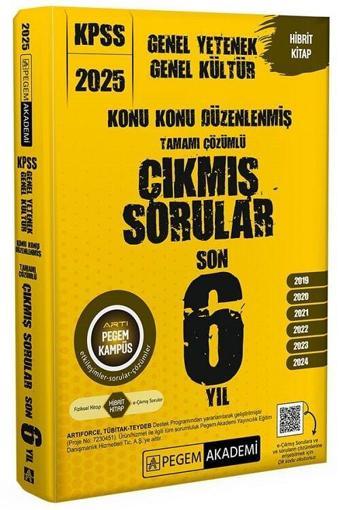 Pegem 2025 KPSS Genel Yetenek Genel Kültür Çıkmış Sorular Son 6 Yıl Konu Konu Çözümlü Pegem Akademi - Pegem Akademi Yayıncılık