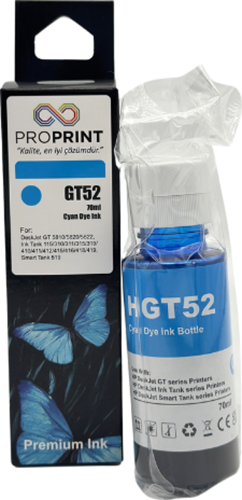 ProPrint HP GT52 Mavi Muadil Mürekkep 70 ML İnk Tank 410 – İnk Tank 415