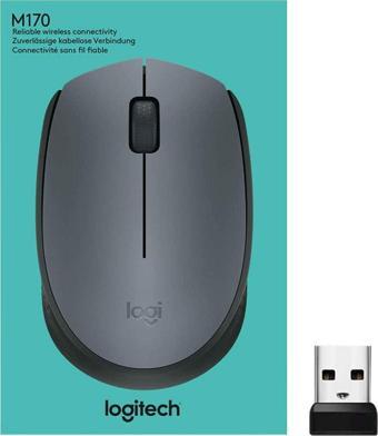 LOGITECH M170 KABLOSUZ OPTIK MOUSE GRİ