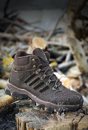 Big King Kahve Çizgili Kauçuk Unisex Trekking Bot
