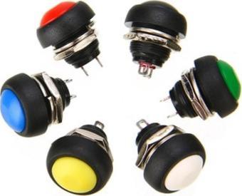 Push Buton 12mm Mavi