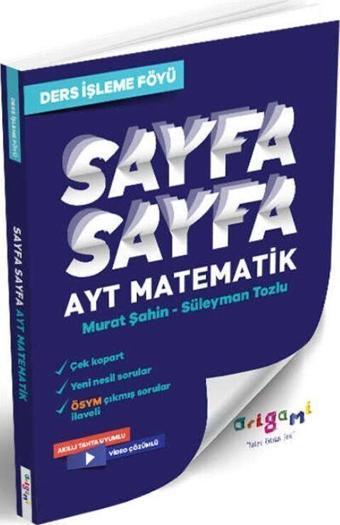 Tammat Yayıncılık AYT Matematik Sayfa Sayfa Ders İşleme Föyü - Tammat  Yayıncılık