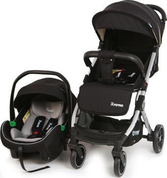 Quantum Kabin Boy Tek Elle Kolay Katlanır Pratik Bebek Arabası Travel Set Black Silver