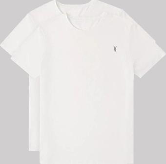 Kozik Unisex Beyaz Bisiklet Yaka Standart %100 Pamuk Erkek Basic Spor T-Shirt 2'Li Paket