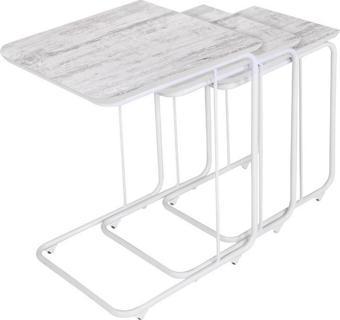 C Zigon Sehpa 3'Lü Takım Mdf Kristal