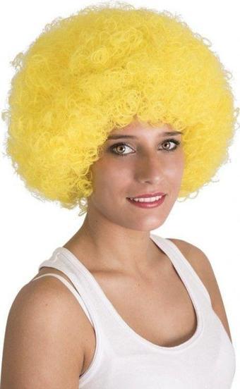 samur parti parti aksesuar & kostüm Sarı Renk Kıvırcık Afro Bonus Peruk stok42034558dggd
