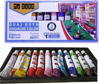 Guaj Boya 12 Renk X 9 Ml Su Bazlı Tüp 1 Paket Mydido Guaj Boya 12 Li
