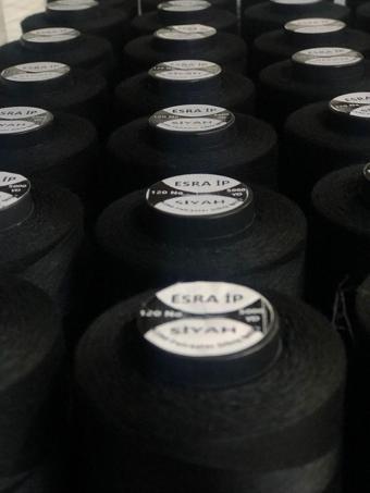 Esra Siyah Dikiş Ipliği Polyester 120 Numara (Açıklama Okuyunuz)