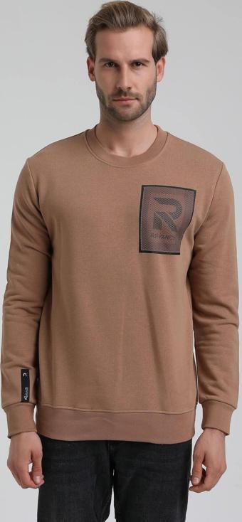 New World Polo Bisiklet Yaka Camel Slim Fit Sweatshirt 22FWM60119