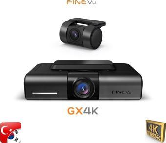 Finevu Gx4K Ultra Hd 4K 2Ch Wi-Fi Türkçe 2 Kameralı Araç Kamerası