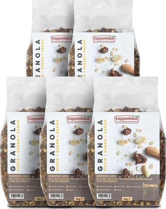 Kappadokia Fıstıklı, Susamlı, Kakaolu Granola 300 Gr - 5'Li Set