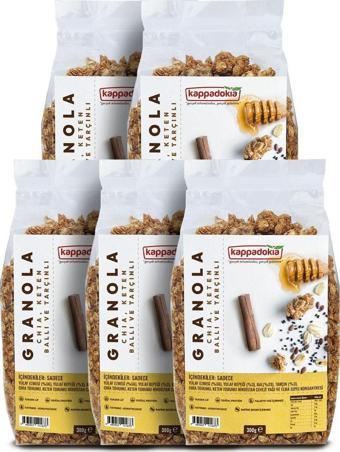 Kappadokia Chia, Keten, Bal Ve Tarçınlı Granola 300 Gr - 5'Li Set