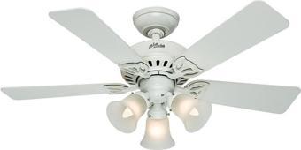 Hunter Fan Beacon Hill Beyaz - 107 Cm. Aydınlatmalı Tavan Vantilatörü