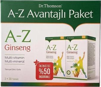 Dr. Thomson A-Z Ginseng Multivitamin İkilli Avantajlı Paket 2x30 Tablet