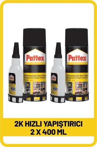 Pattex 2K Hızlı Yapıştırıcı 400ml x 2 Adet