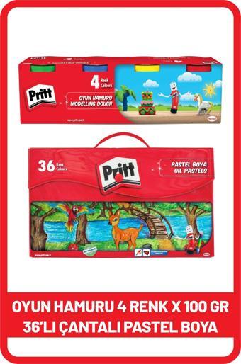 Pritt 36'lı Pastel Boya Seti Çantalı + 4 Renk Oyun Hamuru 100 gr | Çocuklar İçin Eğlenceli ve Yaratıcı Set