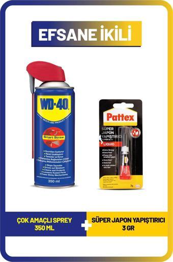 WD-40 350 ml + Pattex SK 3 gr Yapıştırıcı Seti | Çok Amaçlı Temizleyici ve Güçlü Yapıştırıcı