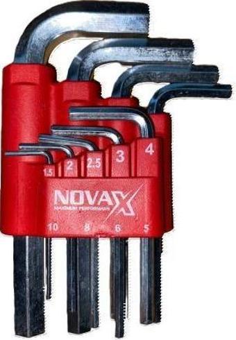 Novax Hex Alyan Anahtar Kısa 9lu Set