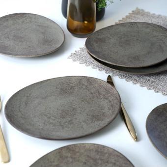 Keramika Mat Toprak Stella Pasta Tabağı 23 Cm 6 Adet 20572 Kahverengi