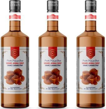 Nish Karamel Aromalı Şurup 3 x 700 ML - Pet Şişe