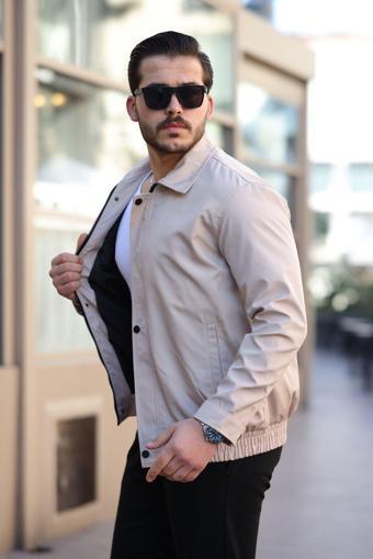 Mero Life Erkek Taş Su Ve Rüzgar Geçirmez Oversize Rahat Kesim Bel Lastikli Astarlı Mevsimlik Mont