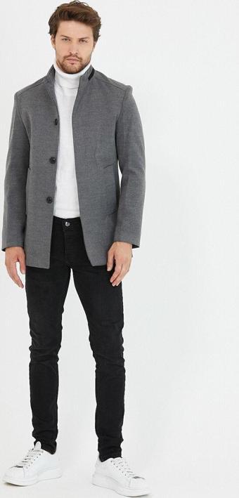 Mero Life Erkek Gri Yeni Sezon Kısa Kaşe Kaban