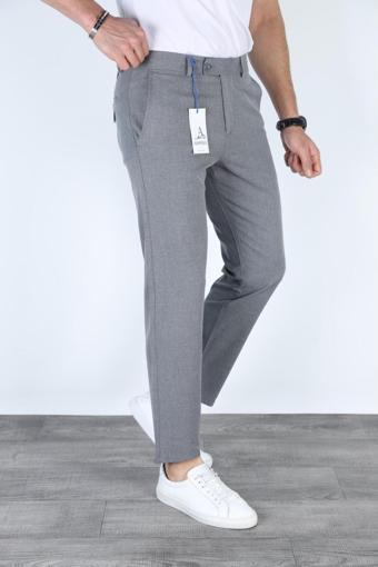 Mero Life Erkek Gri Italyan Kesim Slim Fit Kaliteli Esnek Likralı Bilek Boy Kumaş Pantolon